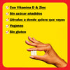 Suplemento alimenticio a base de vinagre de manzana Bragg con vitamina D3 y Zinc